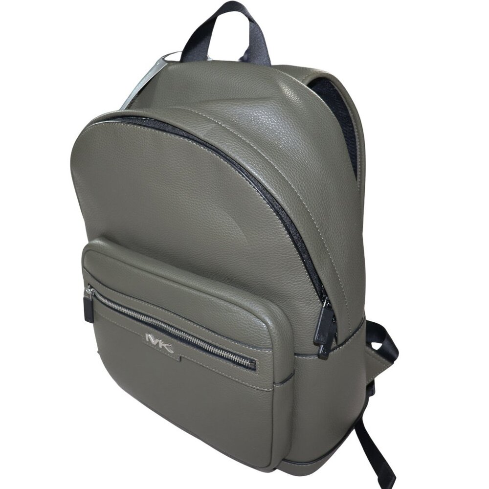 Michael Kors Malone Pebbled Faux Leather Men's Backpack NWT Olive - Picture 1 of 5